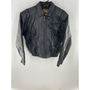 VTG 80's Manzoor Genuine Cropped‎ Leather Motorcycle Punk Rock Moto Jacket Small